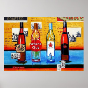 Affiche cubaine d'art de rhum