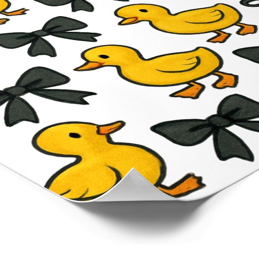 Affiche Cute Ducks & Bows – Papier à valeur (Coin)