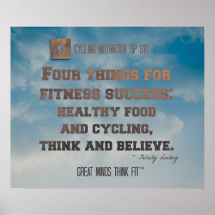 Affiche cycliste avec ciel bleu et citation 010