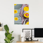 Affiche d'abstraction rose, jaune et grise (Bureau à domicile)