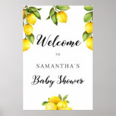 affiche d'accueil baby shower citron d'été (Devant)