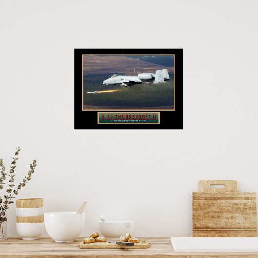Affiche d'aéronef militaire "A-10 Thunderbolt" 24x (Cuisine)