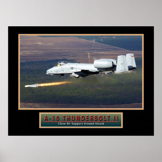 Affiche d'aéronef militaire "A-10 Thunderbolt" 24x (Devant)