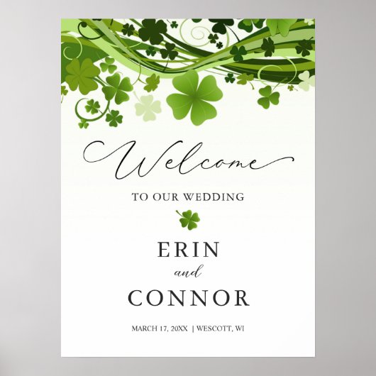 Affiche d'Affiche de bienvenue Mariage irlandaise (Devant)