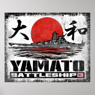 Affiche d'affiche de Yamato de cuirassé