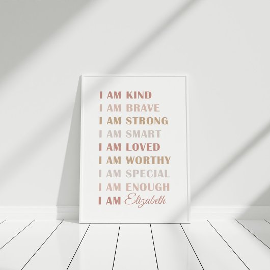 Affiche d'affirmation de nom personnalisé neutre p