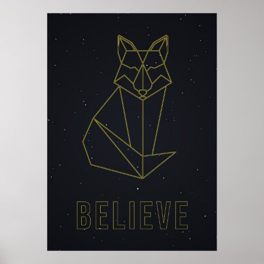 affiche d'affirmation de soi-même origami renard j (Devant)