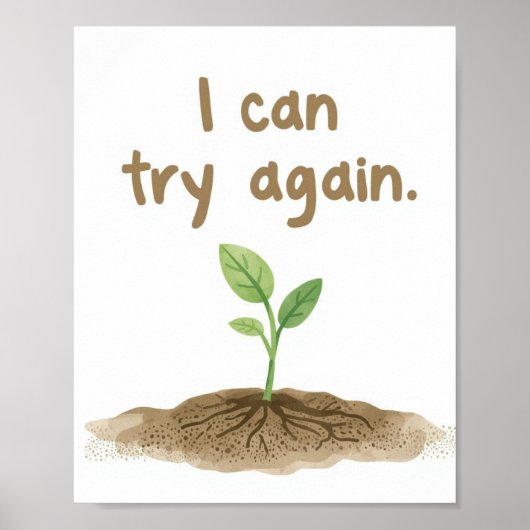 Affiche d'affirmation « Je peux réessayer » de The (Devant)