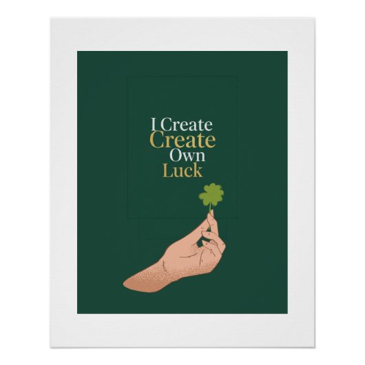 Affiche d'affirmation moderne alignée et chanceuse (Devant)
