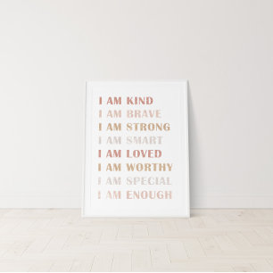 Affiche d'affirmation neutre « Je suis gentil » po