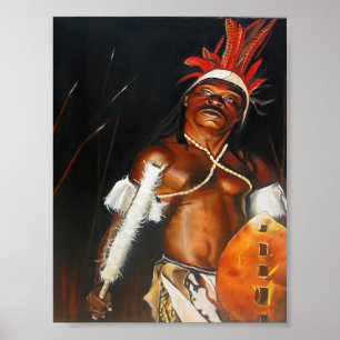 Affiche d'Africain de guerrier de zoulou