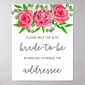 Affiche d'aide florale pour la mariée occupée (Devant)