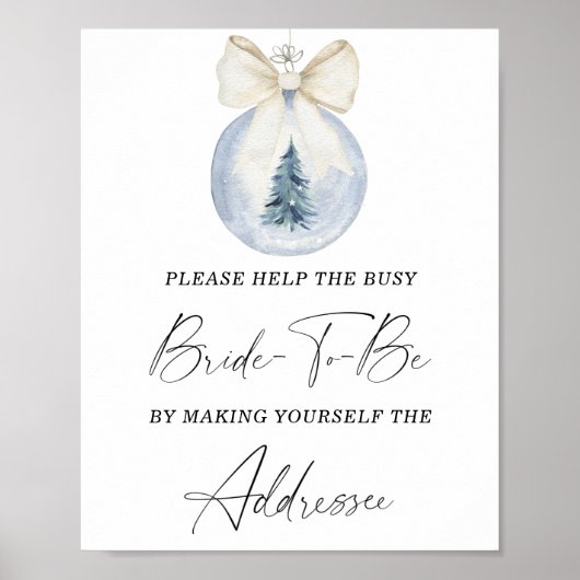 Affiche d'aide pour la mariée occupée en hiver mod (Devant)