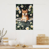 Affiche d'Akita dans la baignoire, Affiche de chie (Cuisine)