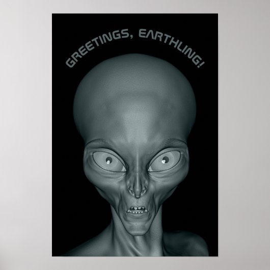 Affiche d'Alien UFO de texte personnalisé (Devant)