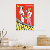 Affiche d'amitié arabo-soviétique – Propagande Vin (Cuisine)