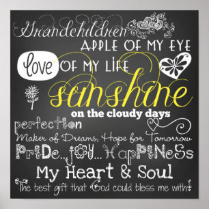 Affiche d'amour et d'inspiration de petits-enfants