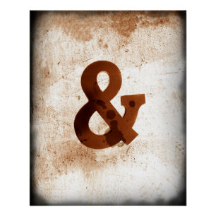 affiche d'ampersand à sepia style chic et défraîch