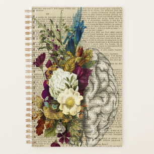 affiche d'anatomie du cerveau floral médical