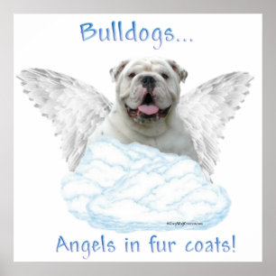 Affiche d'ange de bouledogue