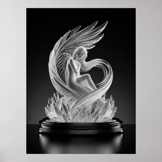 Affiche d'ange de cristal numérique AI (Devant)