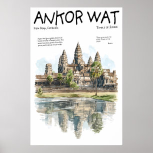 Affiche d'Angkor Wat Siem Reap Cambodge Temple