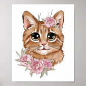 Affiche d'animal de chat bébé Rose | Impression mu (Devant)