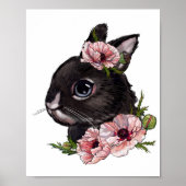 Affiche d'animal de lapin bébé Rose | Impression m (Devant)