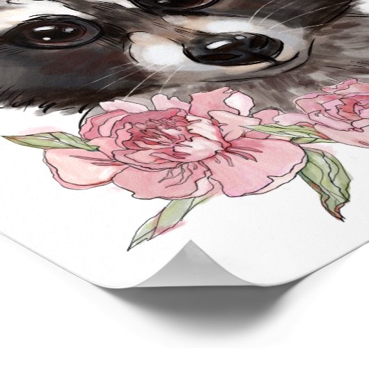 Affiche d'animal de Raton Bébé Rose | Impression m (Coin)