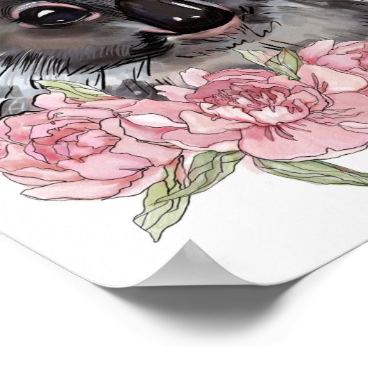 Affiche d'animal Rose Koala Bébé | Impression mura (Coin)