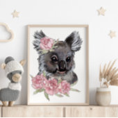 Affiche d'animal Rose Koala Bébé | Impression mura