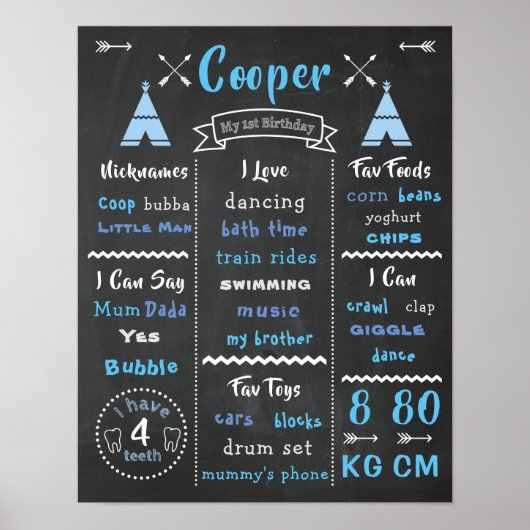 Affiche d'anniversaire Baby Wild One Party Signal (Devant)