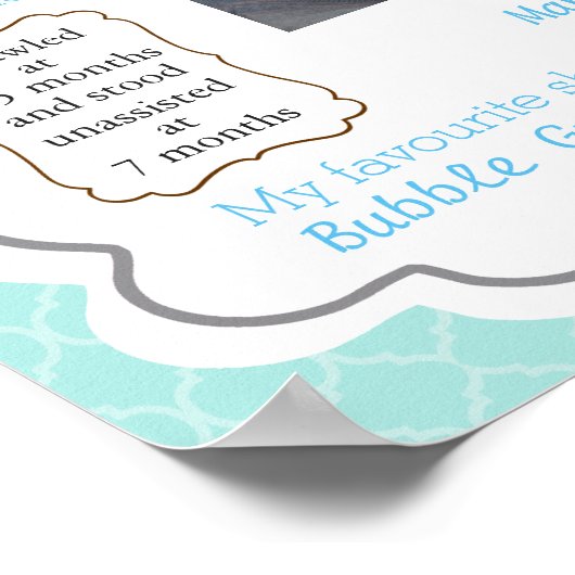 Affiche d'anniversaire, bleu pour un garçon (Coin)