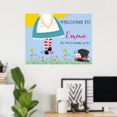 Affiche d'anniversaire d'Alice au pays des merveil (Bureau à domicile)