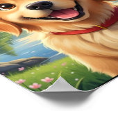 Affiche d'anniversaire de chiot Golden Retriever m (Coin)