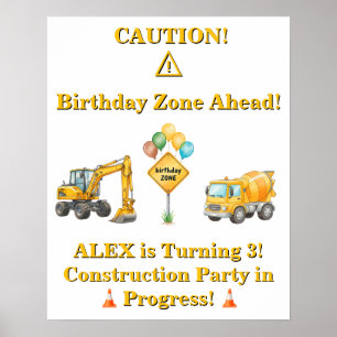 Affiche d'anniversaire de construction   Zone d'an