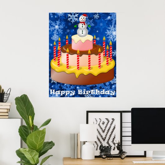 Affiche d'anniversaire de décembre (Bureau à domicile)
