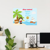 Affiche d'anniversaire de garçon pirate blond mign (Bureau à domicile)