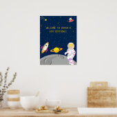 Affiche d'anniversaire de l'astronaute spatial (Cuisine)