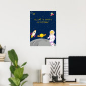 Affiche d'anniversaire de l'astronaute spatial (Bureau à domicile)