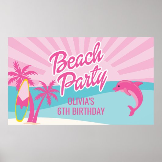 Affiche d'anniversaire de Pink Beach (Devant)
