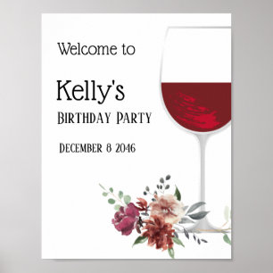 affiche d'anniversaire du vin