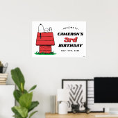 Affiche d'anniversaire Peanuts Snoopy niche pour c (Bureau à domicile)