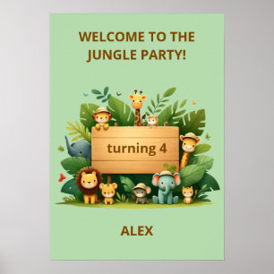 Affiche d'anniversaire personnalisée de Safari dan