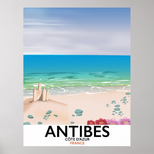 Affiche d'Antibes France Beach (Devant)