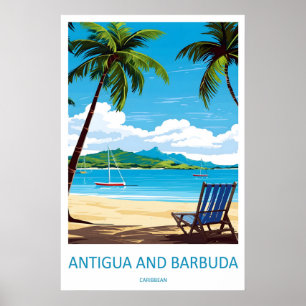 Affiche d'Antigua-et-Barbuda National Vintage Voya