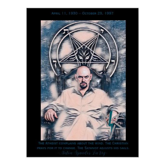 Affiche d'Anton LaVey avec dates et citation ! (Ve (Devant)