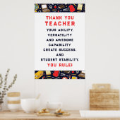 Affiche d'appréciation des enseignants (Cuisine)