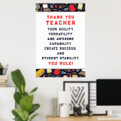 Affiche d'appréciation des enseignants (Bureau à domicile)