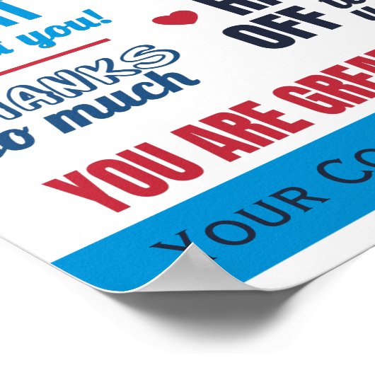 Affiche d'appréciation du Merci des employés d'ent (Coin)